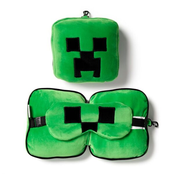 Plīša ceļojumu spilvens un maska acīm -  Relaxeazzz Minecraft Creeper